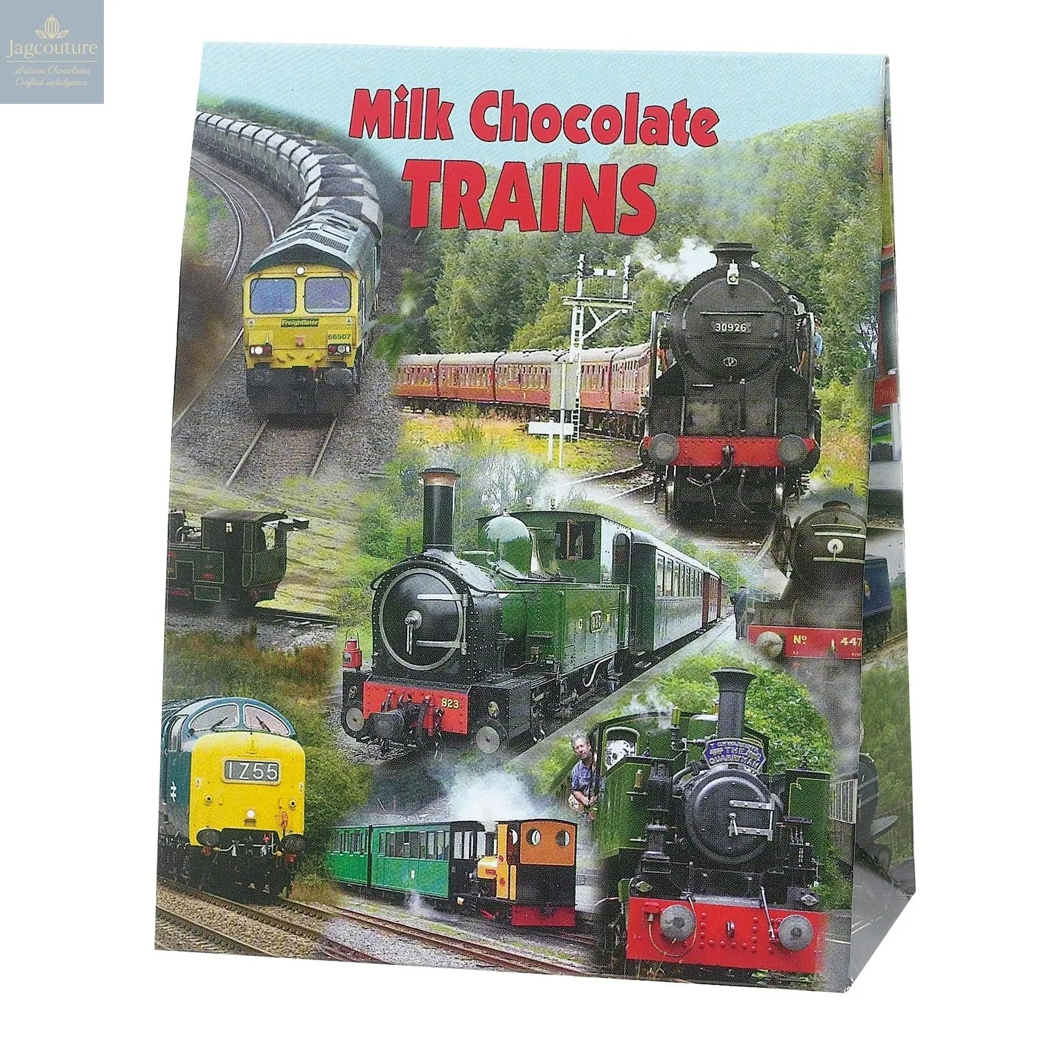 Milk chocolate trains in gift pack - Jag Couture Chocolates