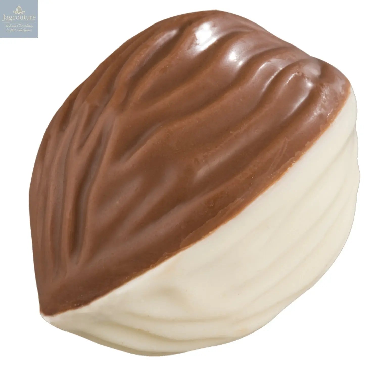 Nolan (Duo Nut) - milk & white chocolate praline with caramelised nuts 16.8g - Jag Couture Chocolates