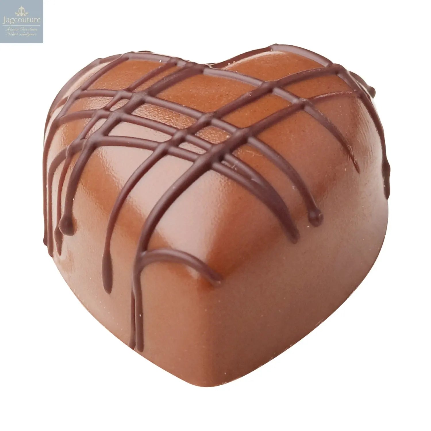 Passion Heart - passion fruit ganache in milk chocolate 12.8g - Jag Couture Chocolates