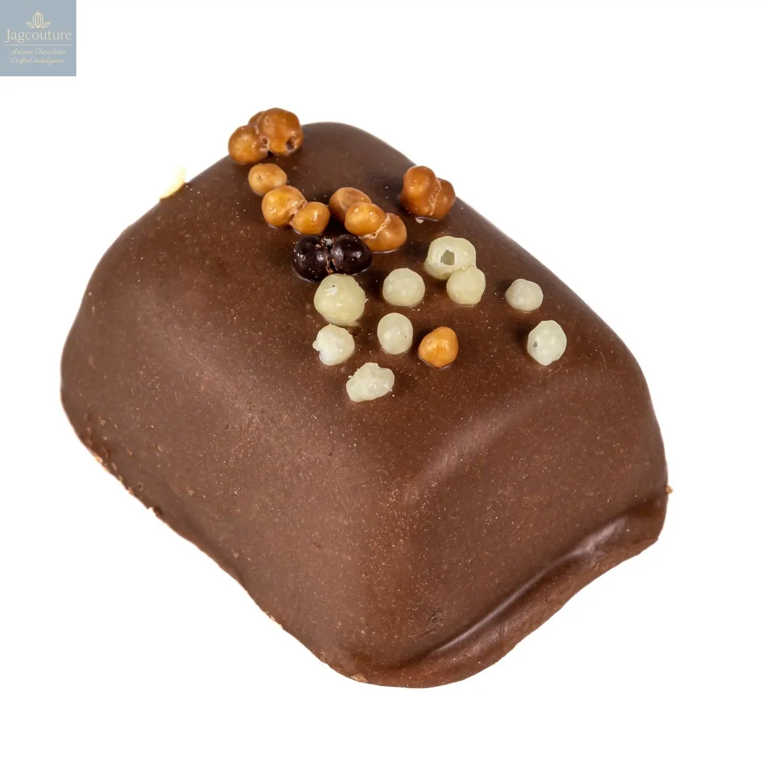 Praline crunch - hazelnut praline in milk chocolate 14g - Jag Couture Chocolates
