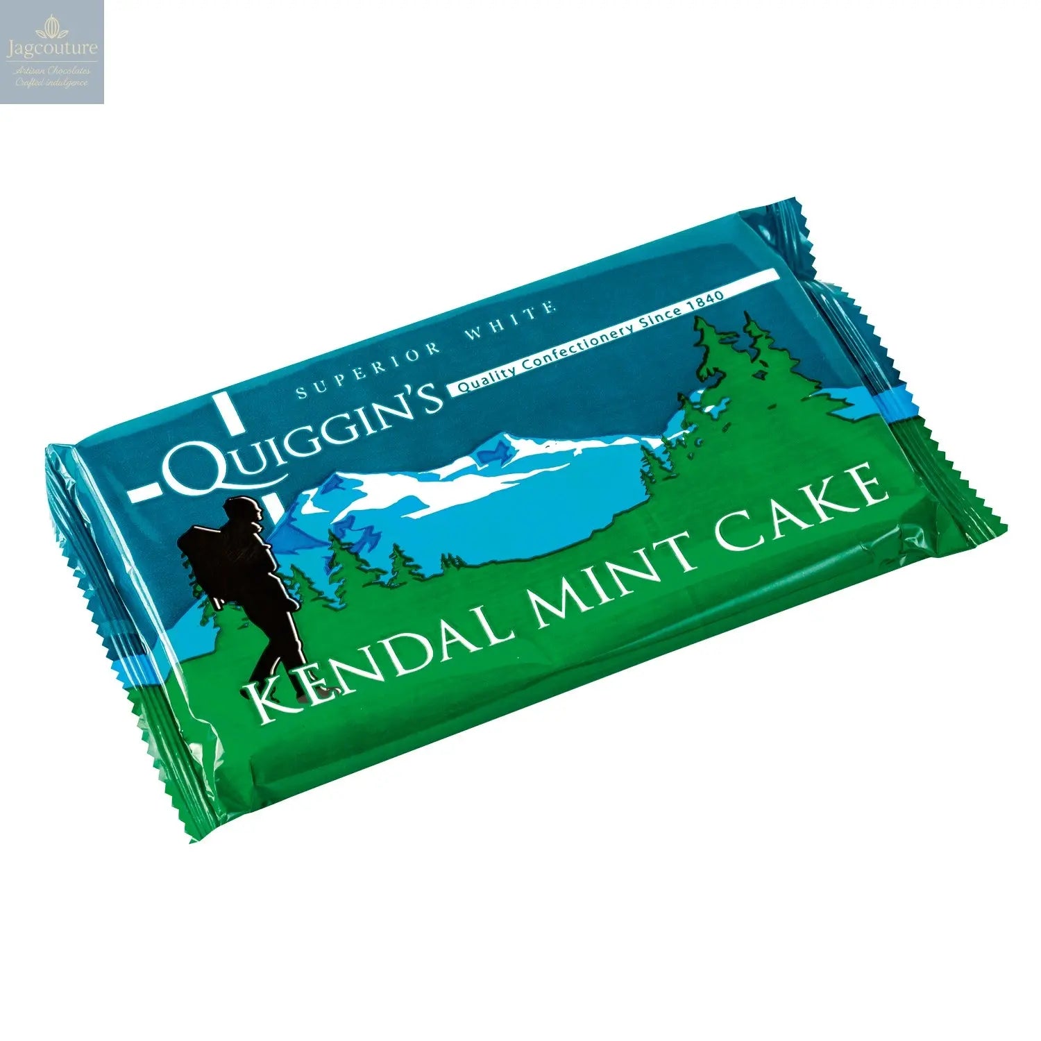 Quiggin's white Kendal mint cake bar Jag Couture Chocolates