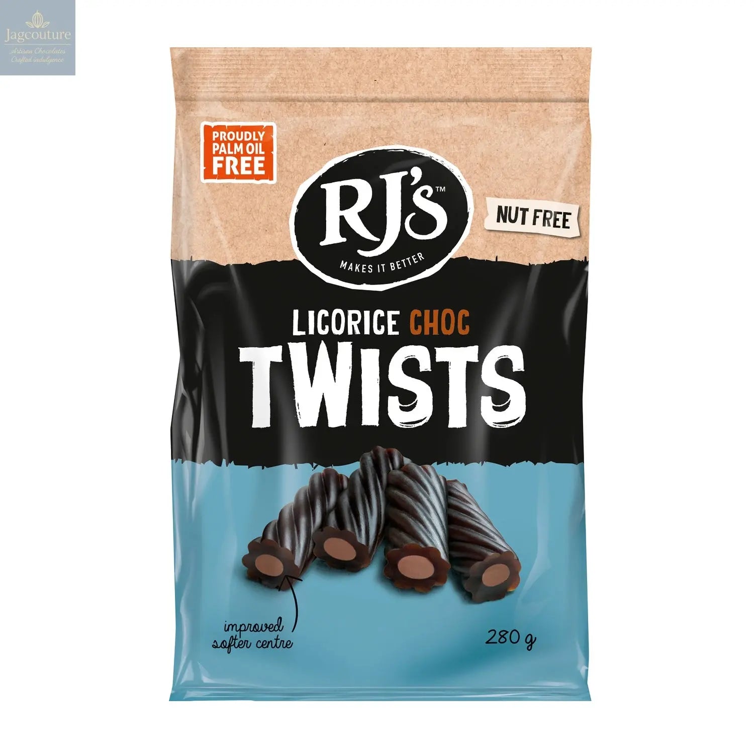 RJ's licorice chocolate filled twists in bag Jag Couture Chocolates