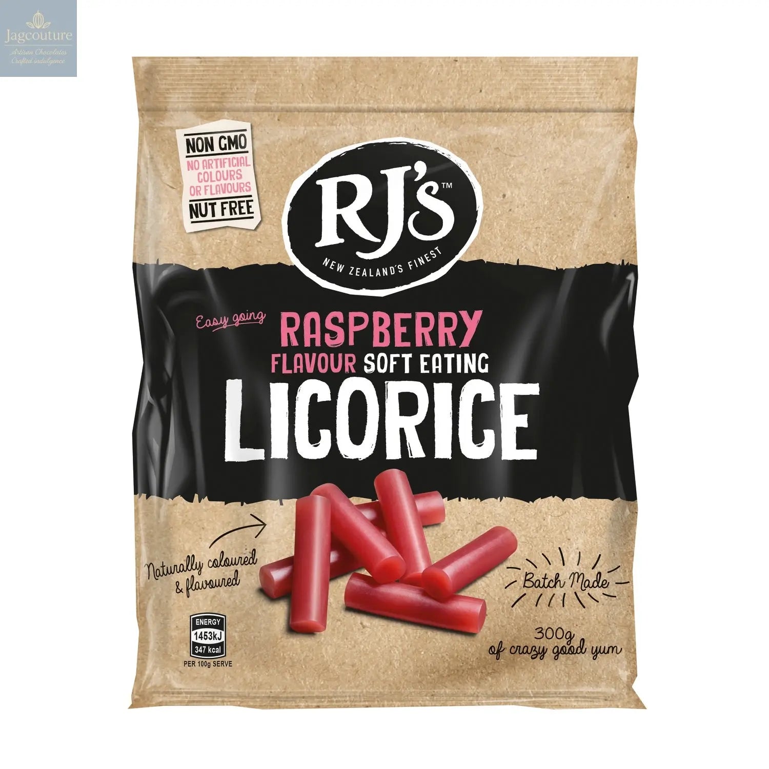 RJ's raspberry soft eating licorice bags Jag Couture Chocolates