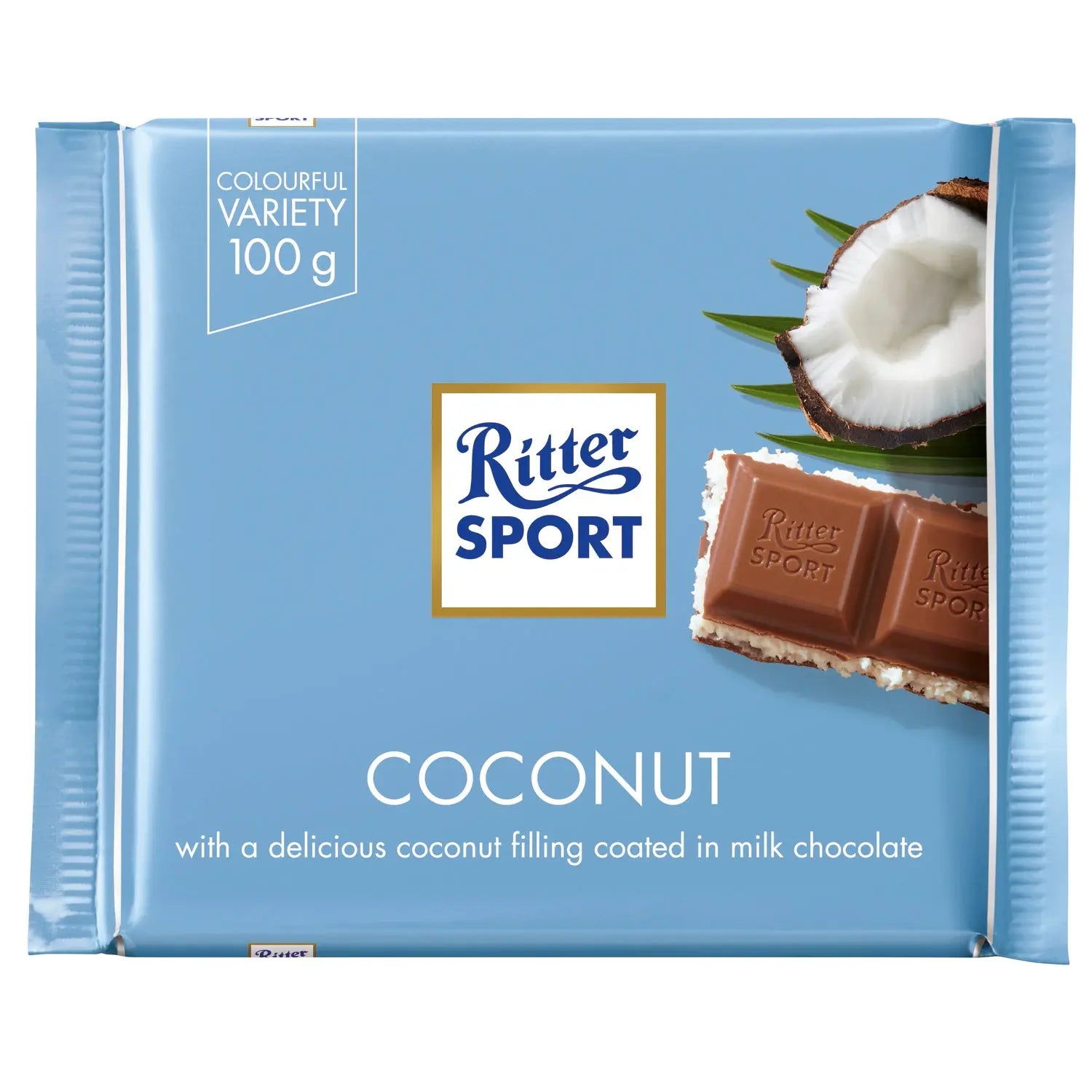 Ritter Sport milk chocolate with coconut bar Jag Couture Chocolates