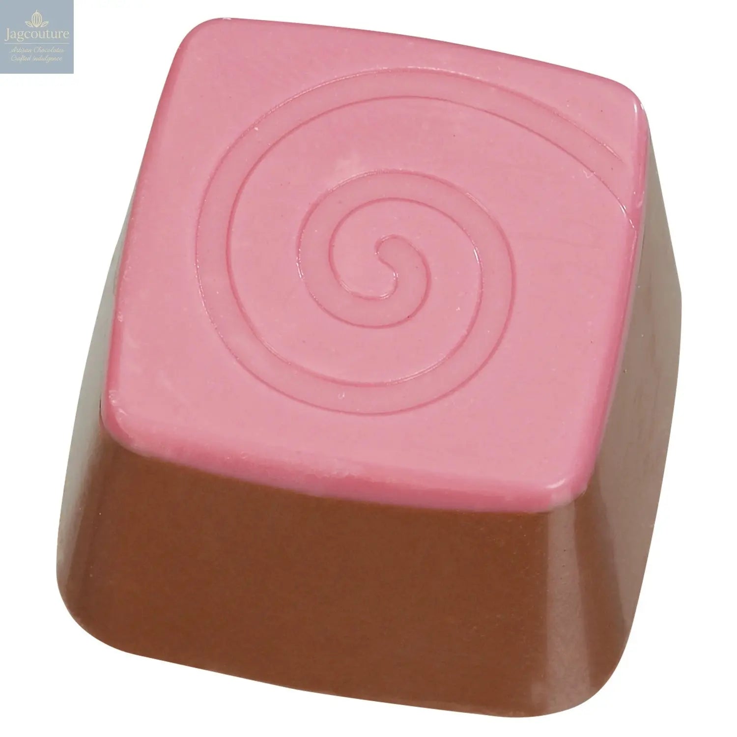 Rapsody - milk chocolate with a raspberry truffle filling 13.3g - Jag Couture Chocolates