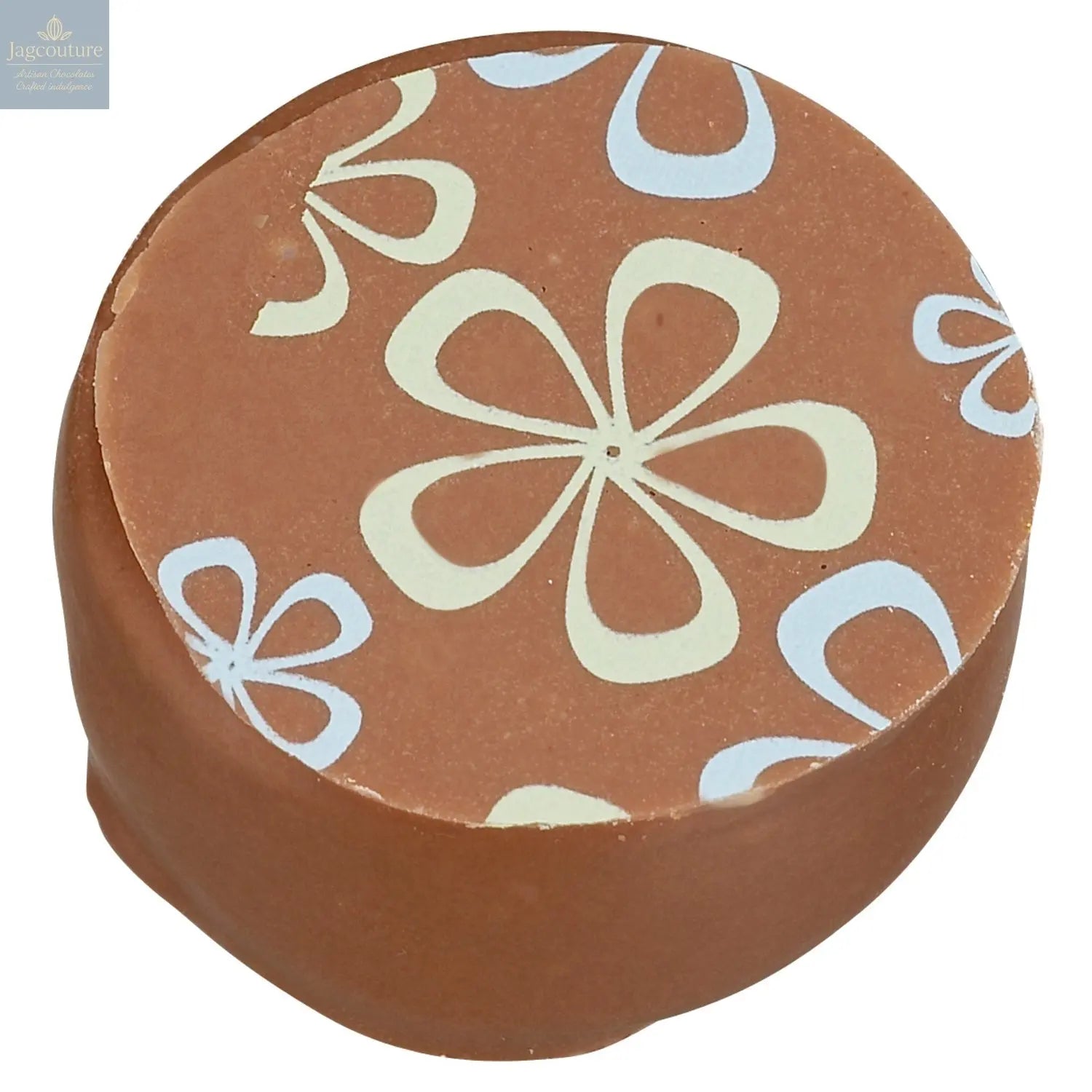 Rhubarb & ginger - flavoured crème fraîche 14g - Jag Couture Chocolates