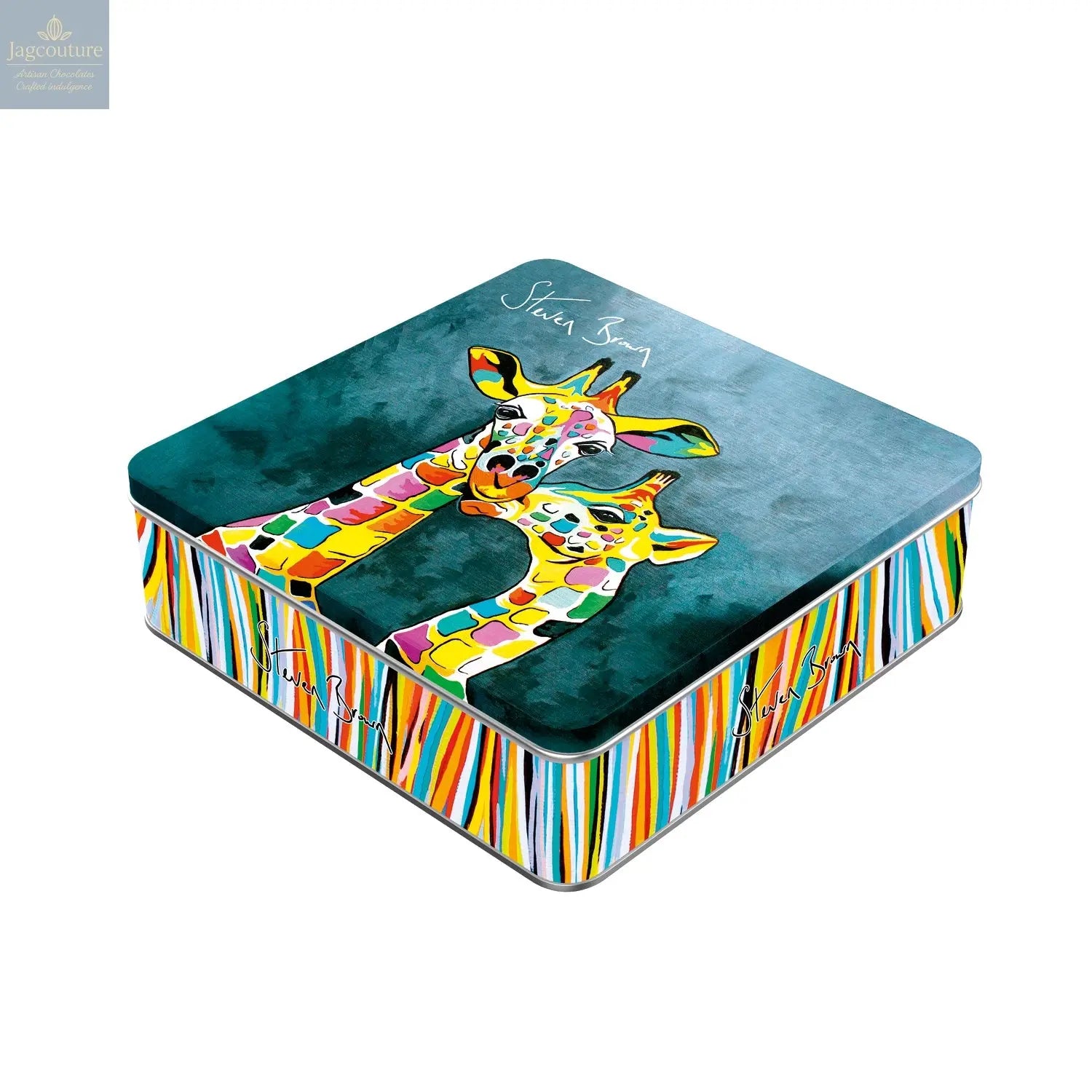 Steven Brown Francie & Josie McZoo tin of vanilla fudge Jag Couture Chocolates