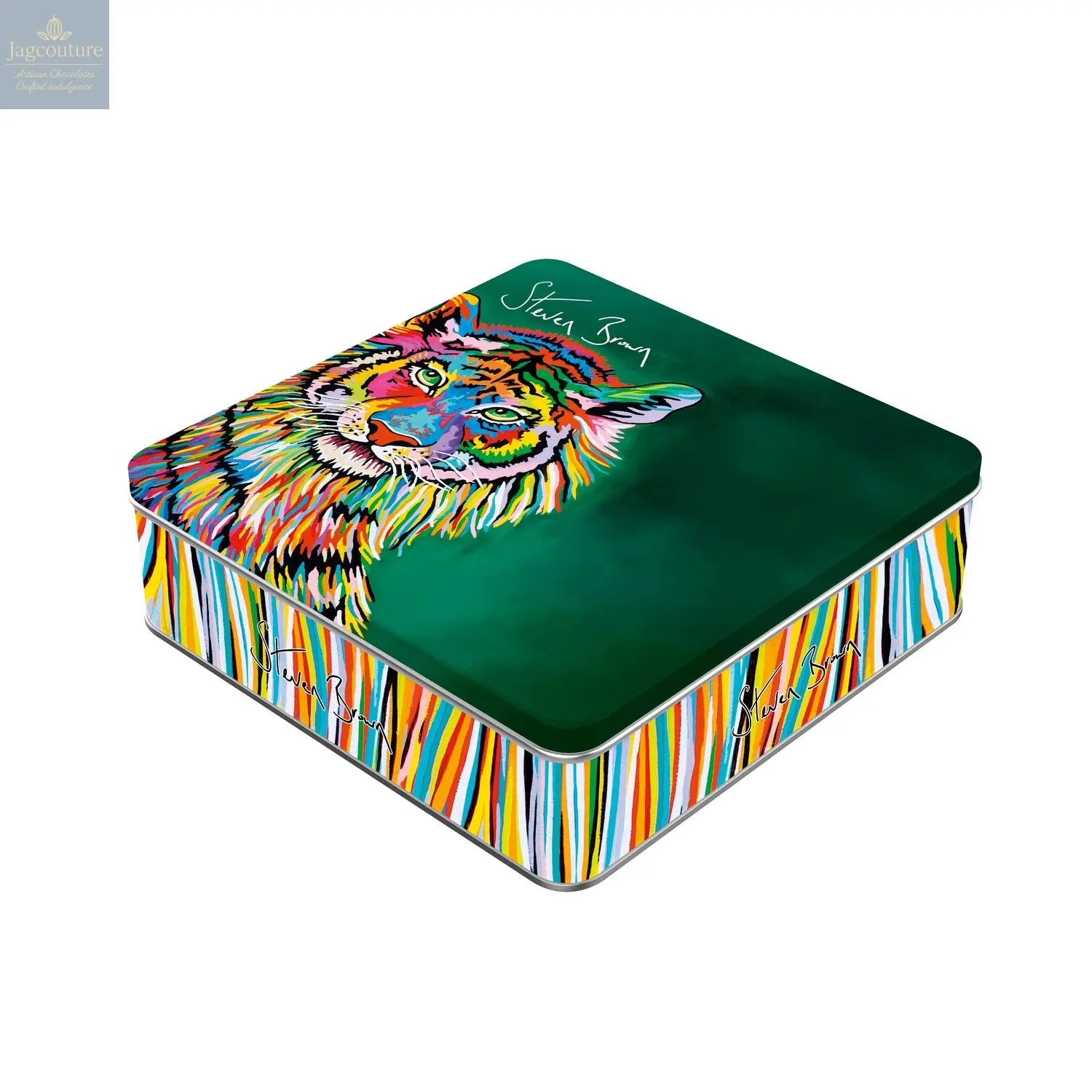 Steven Brown Kim McZoo tin of salted caramel fudge Jag Couture Chocolates