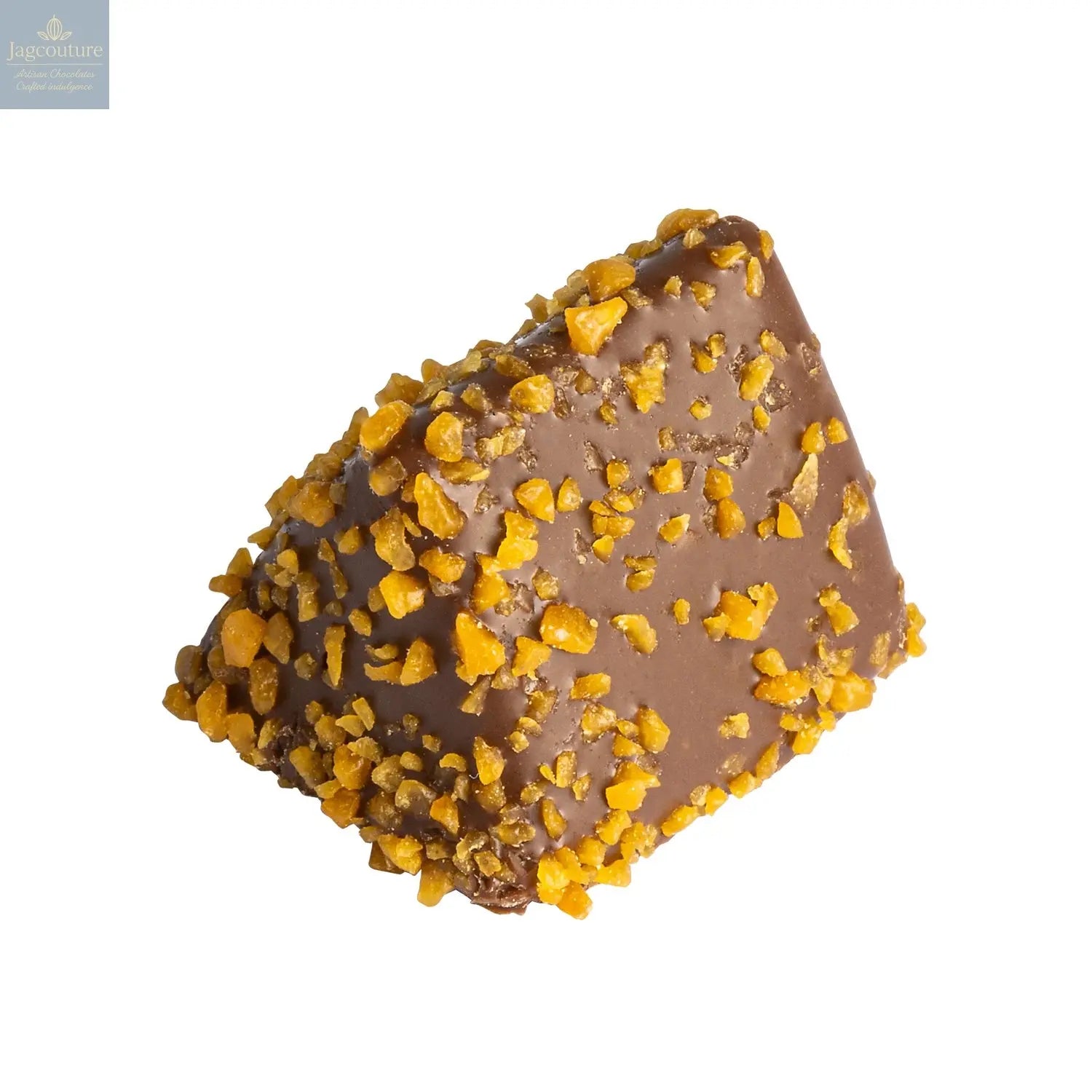 Triangolo Milk - layered marzipan in milk chocolate with mocca décor 13g - Jag Couture Chocolates
