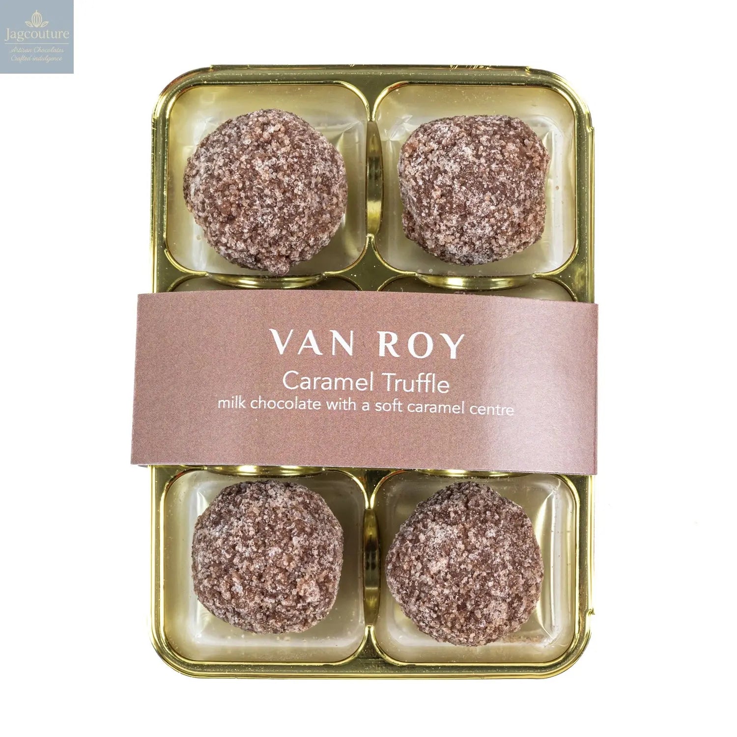 Van Roy 6 pack of caramel truffles in cello - Jag Couture Chocolates