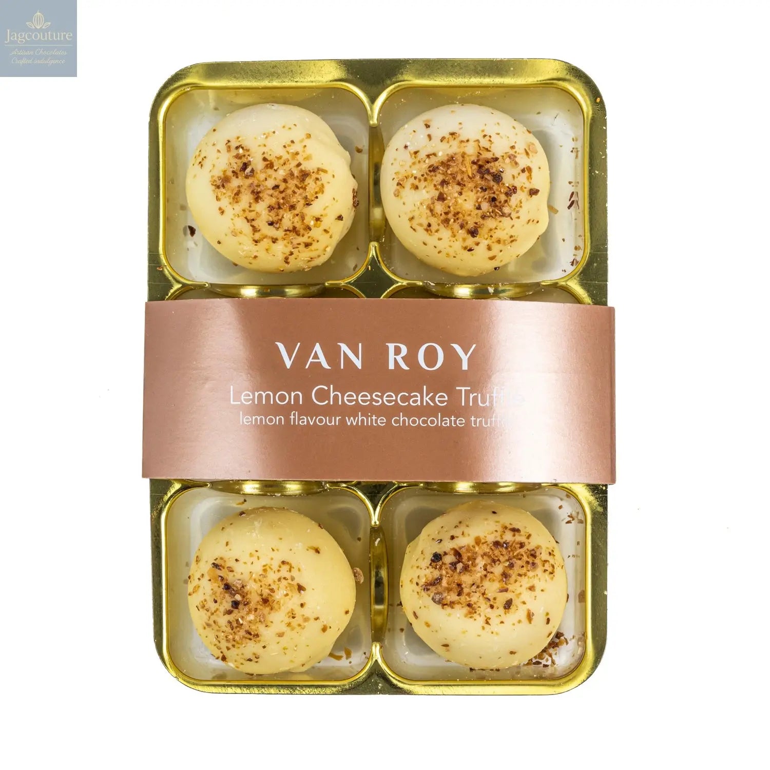 Van Roy 6 pack of lemon cheesecake truffles in cello - Jag Couture Chocolates