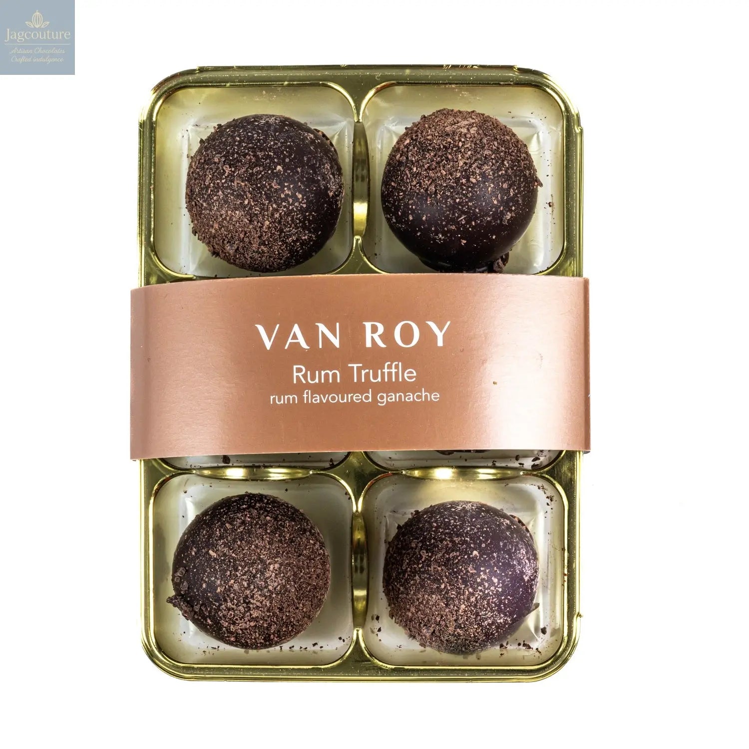 Van Roy 6 pack of rum truffles in cello - Jag Couture Chocolates