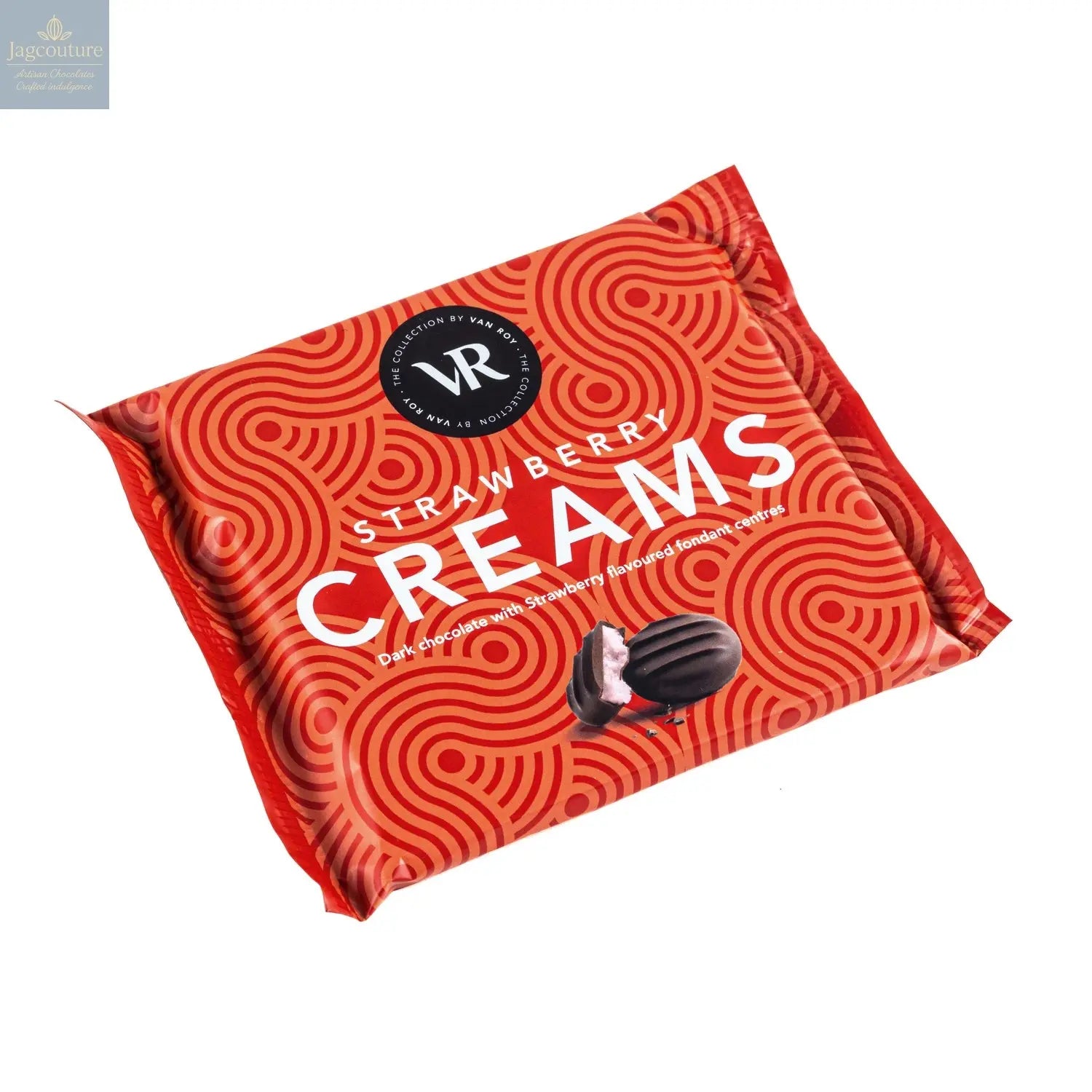 Van Roy strawberry fondant creams square pack - Jag Couture Chocolates