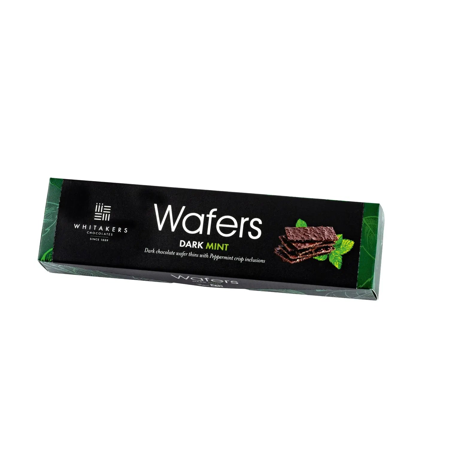 Whitakers dark chocolate covered mint wafers in carton Jag Couture Chocolates