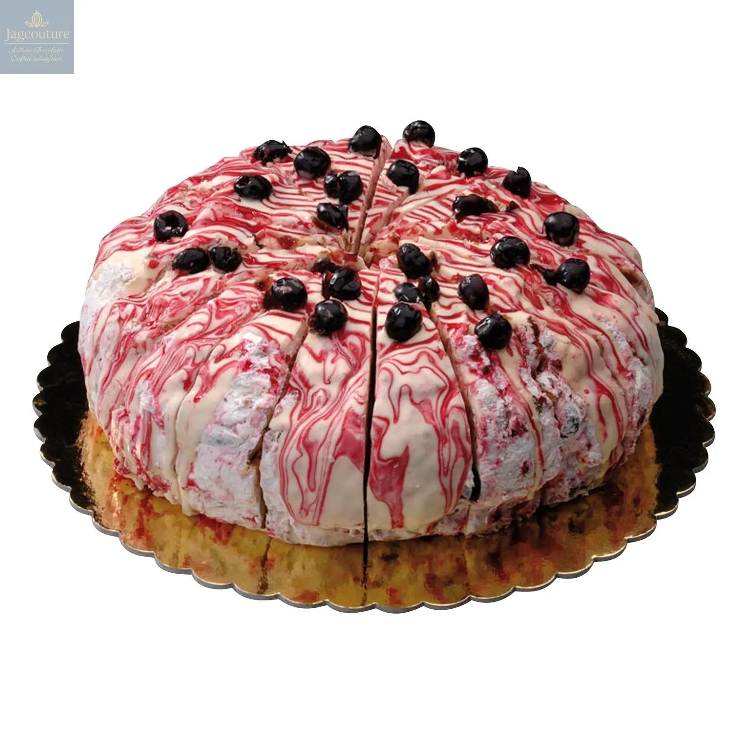 Wild cherry flavoured handmade soft nougat cake Jag Couture Chocolates