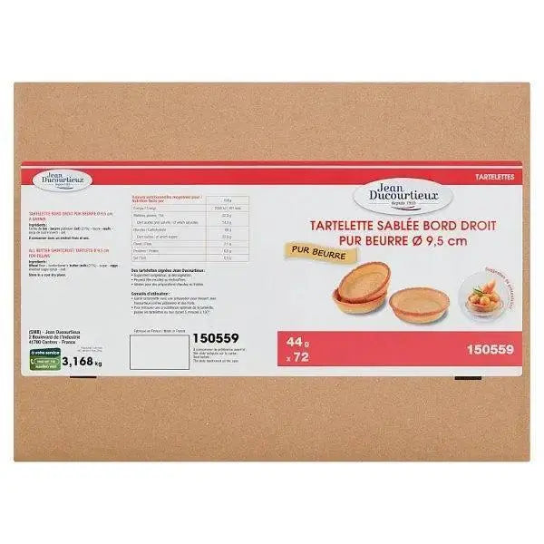 Jean Ducourtieux Tart Cases Straight Sided Sweet 72 x 44g (3.168 kg) (Case of 1)