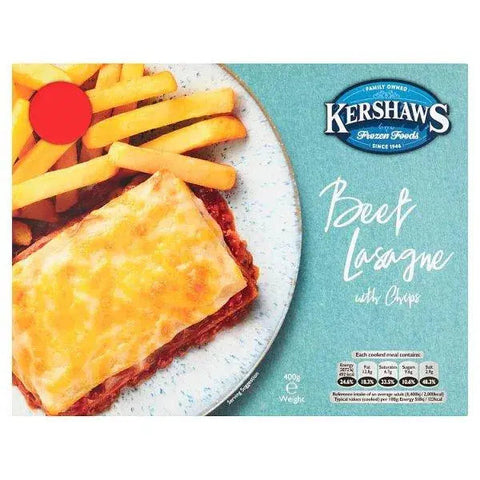 Kershaws Beef Lasagne with Chips 400g Kershaws Beef Lasagne with Chips 400g
