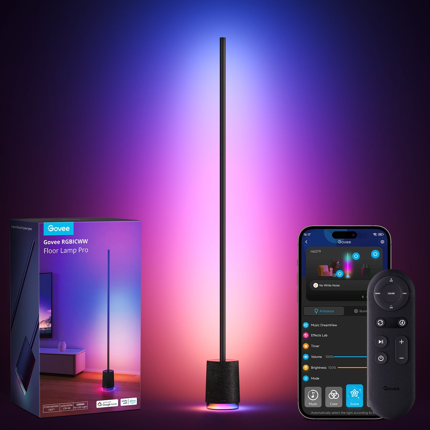 GOVEE FLOOR LAMP PRO WITH SPEAKER BLACK