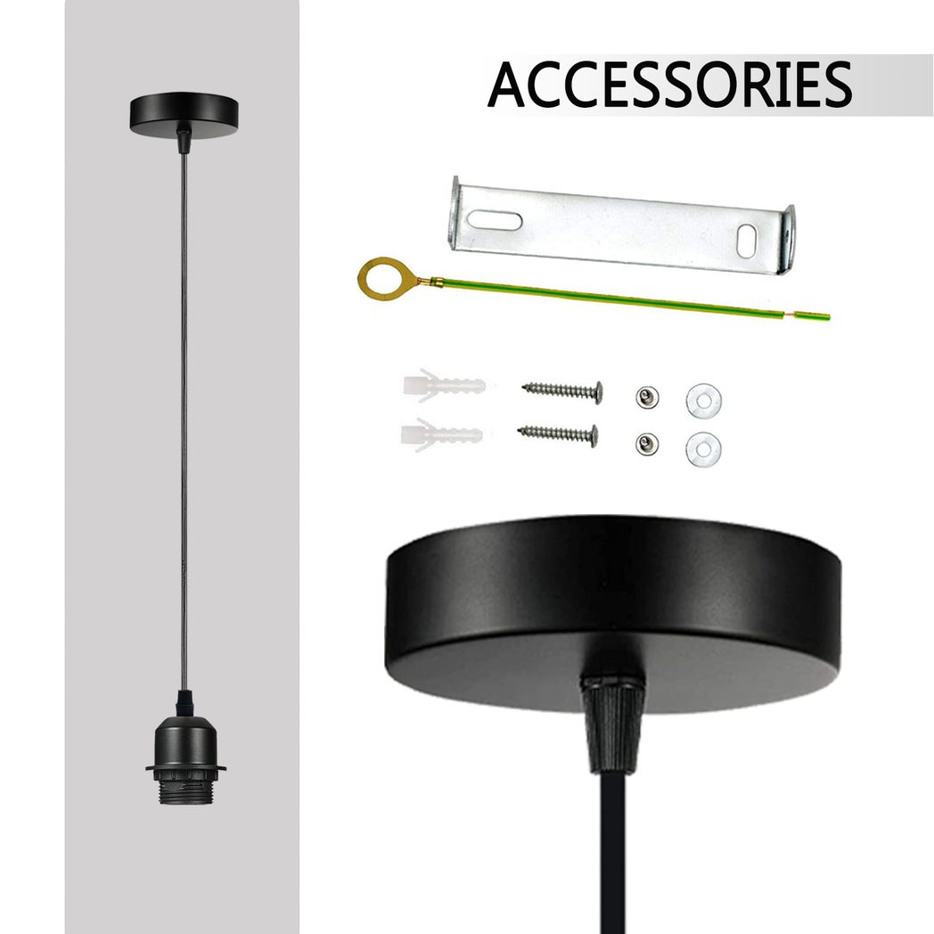 10 Pack Industrial Grey Pendant Light, Lampshade Addable E27 Lamp Holder Light,