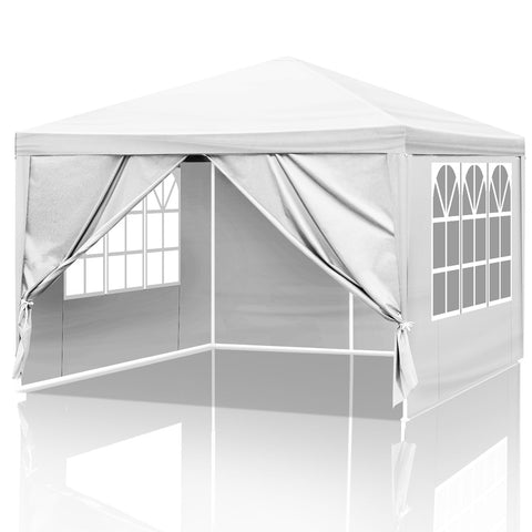 3 x 3m Four Sides Portable Home Use Waterproof Tent with Spiral Tubes White
