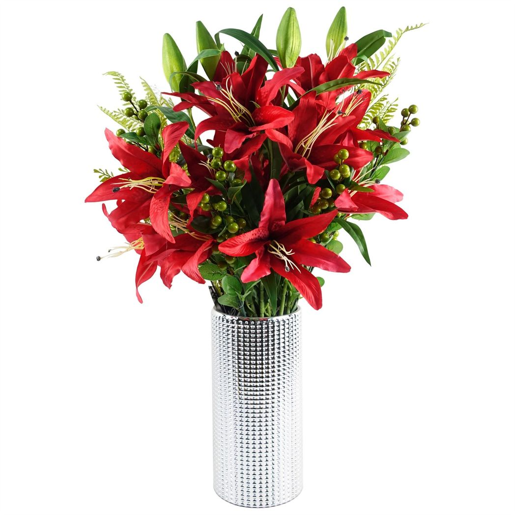 70cm Artificial Green Berry Spray