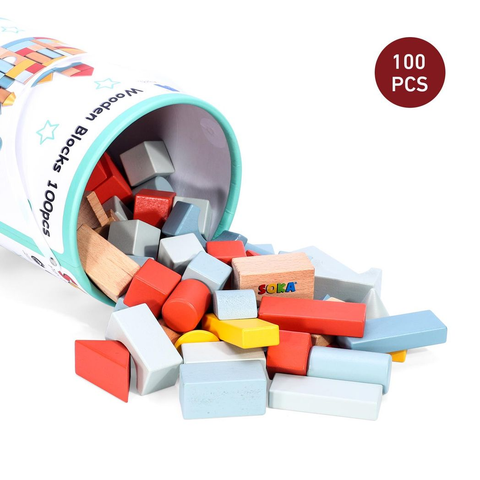 SOKA Wooden Blocks 100pcs in New Color 0000463