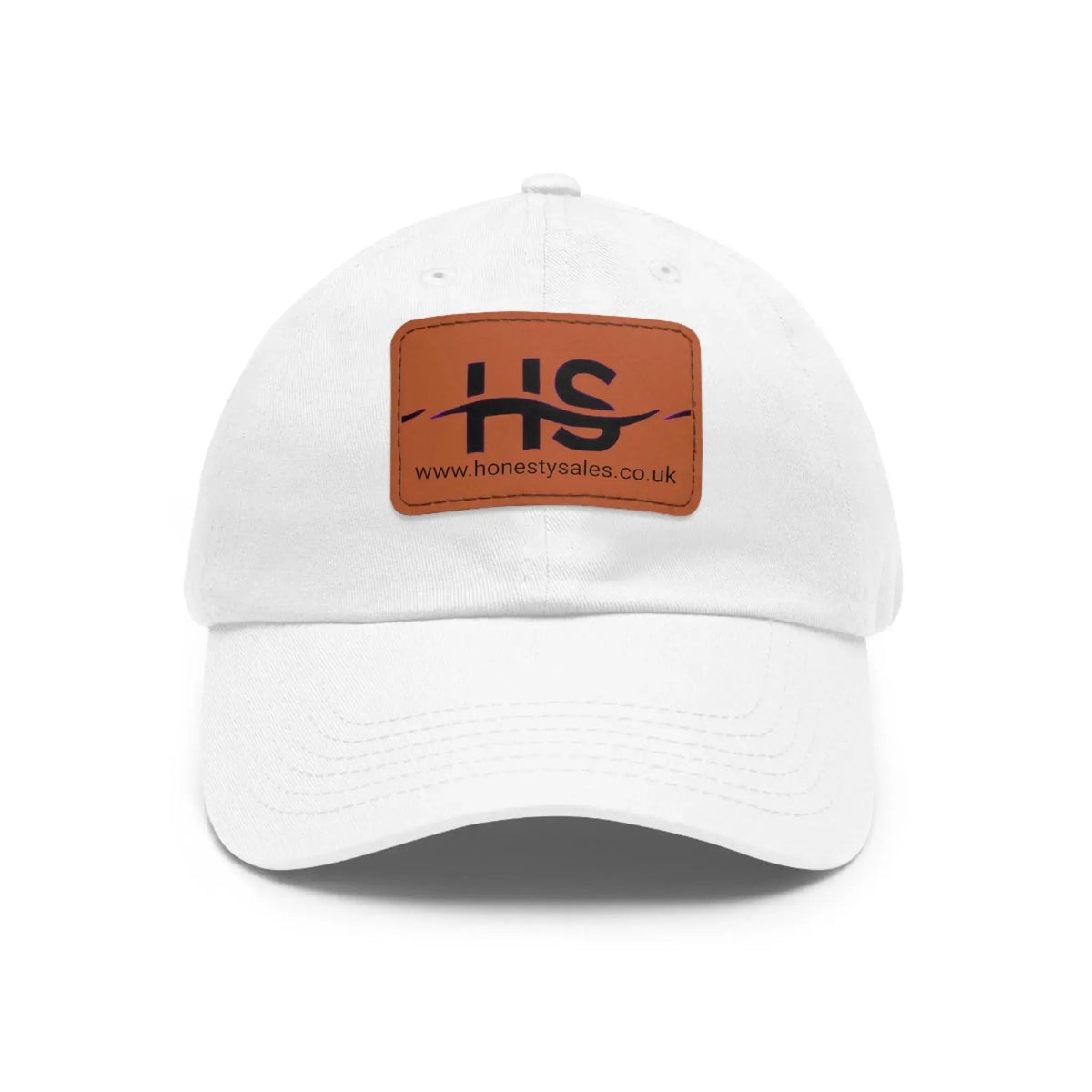 Dad Honesty Sales Hat with Leather Patch (Rectangle)