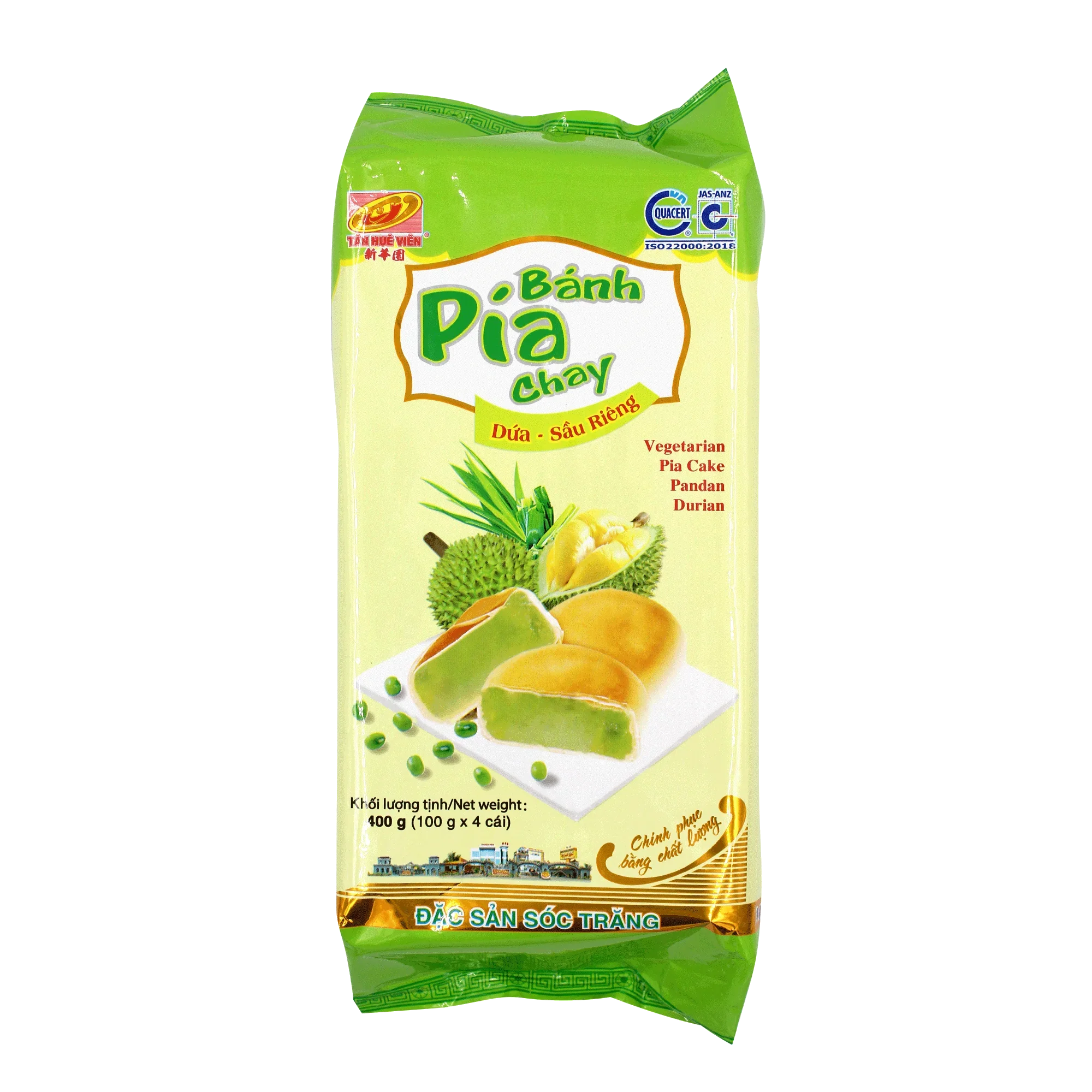 TAN HUE VIEN Pia Cake Durian & Pandan 400g