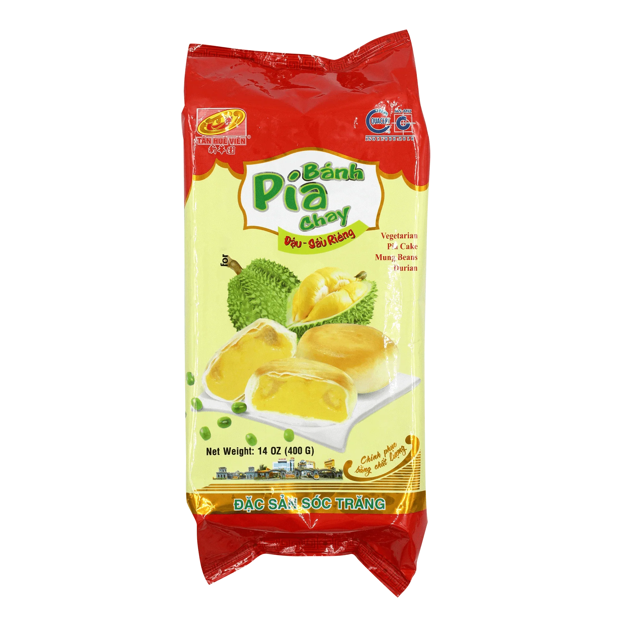 TAN HUE VIEN Pia Cake Durian & Mung Bean 400g