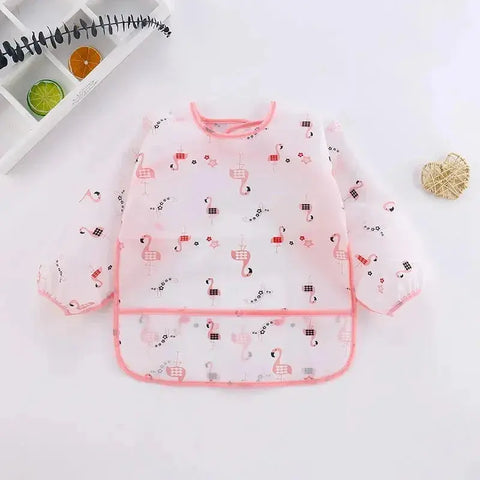 Baby Bibs New Cute Children Baby Stuff Toddler Waterproof Long Sleeve Art Smock Feeding Bib Apron for Kids 1-4 Years