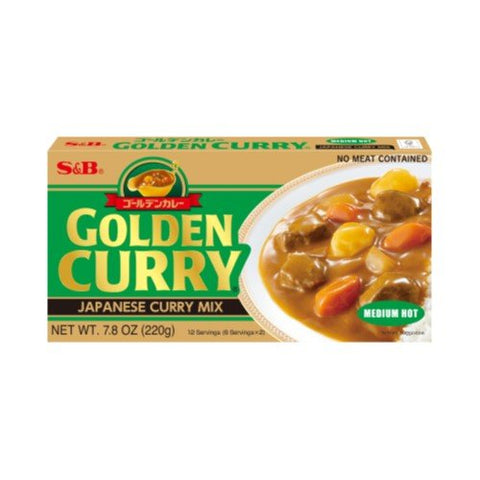 S&B Golden Curry Sauce Mix Med-Hot 220g