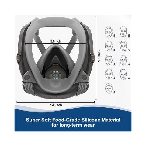 Reusable Full Face  Mask  Respirator for Woodworking Painting Welding Mask