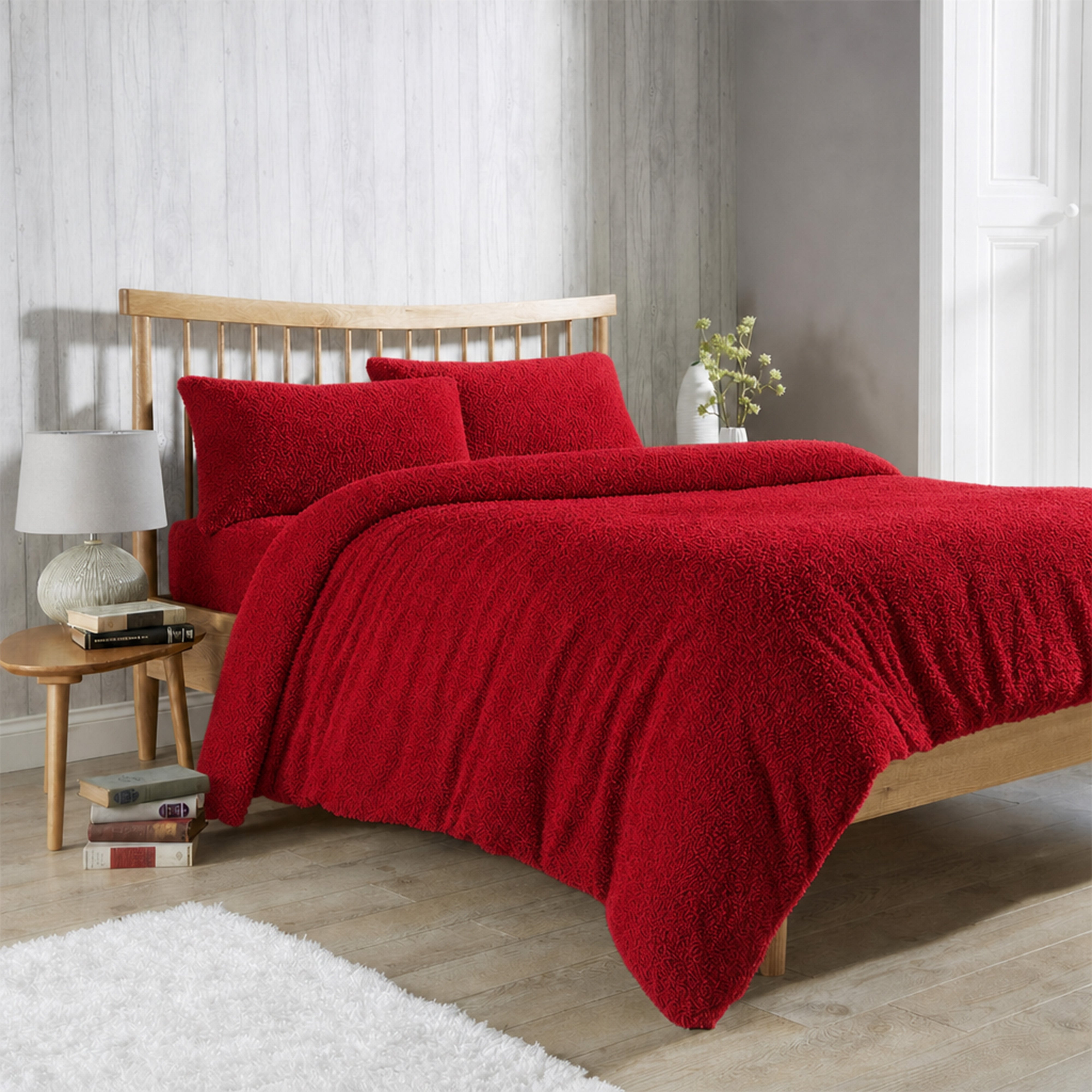 OLIVIA ROCCO Teddy Fleece Duvet Cover Set Premium Plush Ultra Cozy Winter Bedding All Season for Single Double King Super King