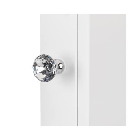 Double Door Mirror Indoor Bathroom Wall Mounted Cabinet Shelf White