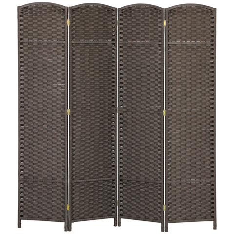 HOMCOM 4 Panel Folding Room Divider, Privacy Screen, 160 x 170cm, Brown
