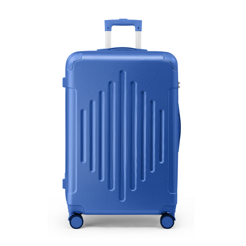 20-inch ABS Hard Shell Suitcase with Diamond Pattern - Navy Blue