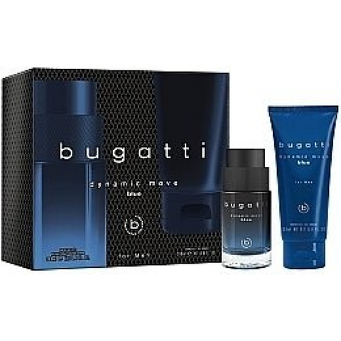 Bugatti Dynamic Move Blue For Men Gift Set (Eau De Toilette Spray 100ml  Shower Gel 200ml) (New)