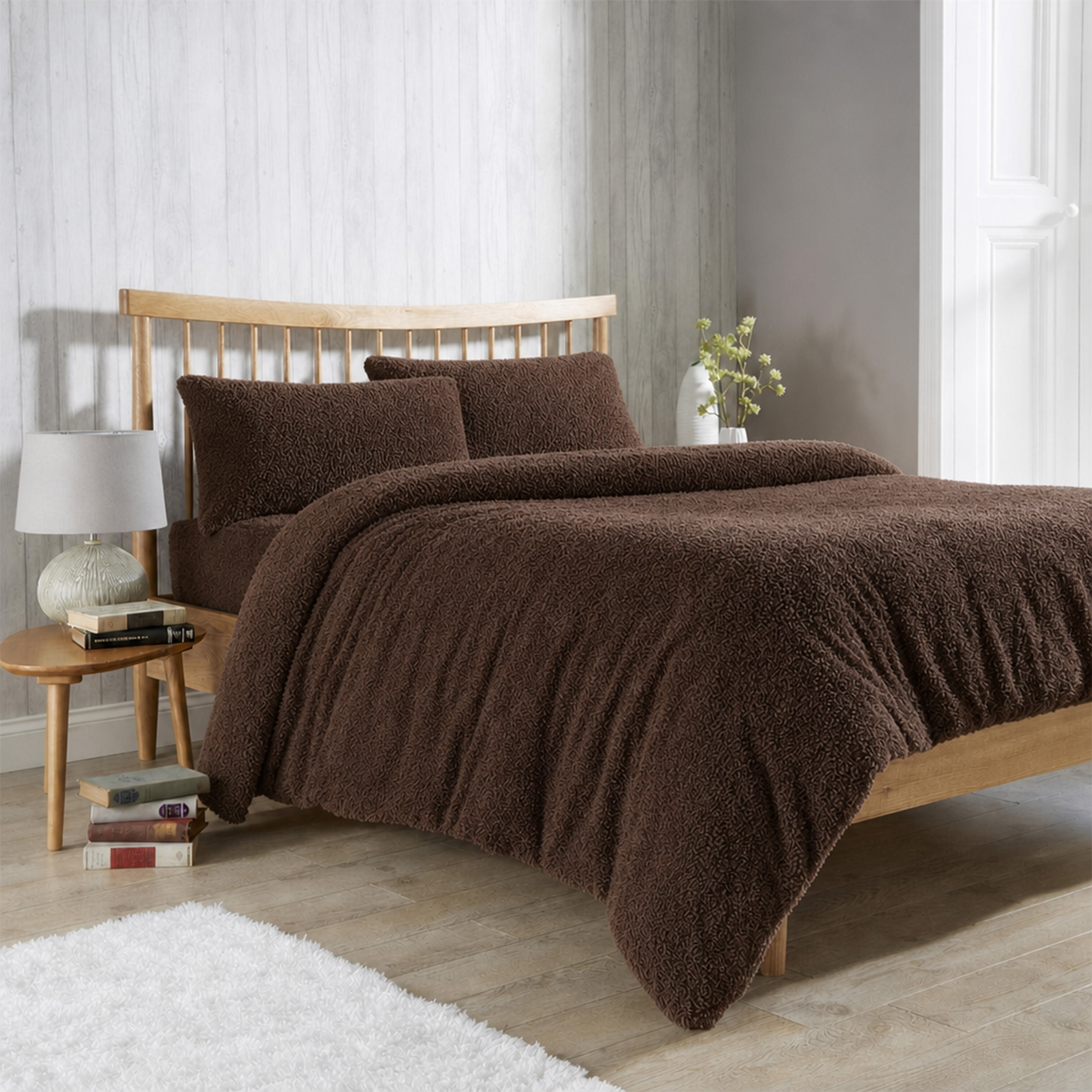 OLIVIA ROCCO Teddy Fleece Duvet Cover Set Premium Plush Ultra Cozy Winter Bedding All Season for Single Double King Super King