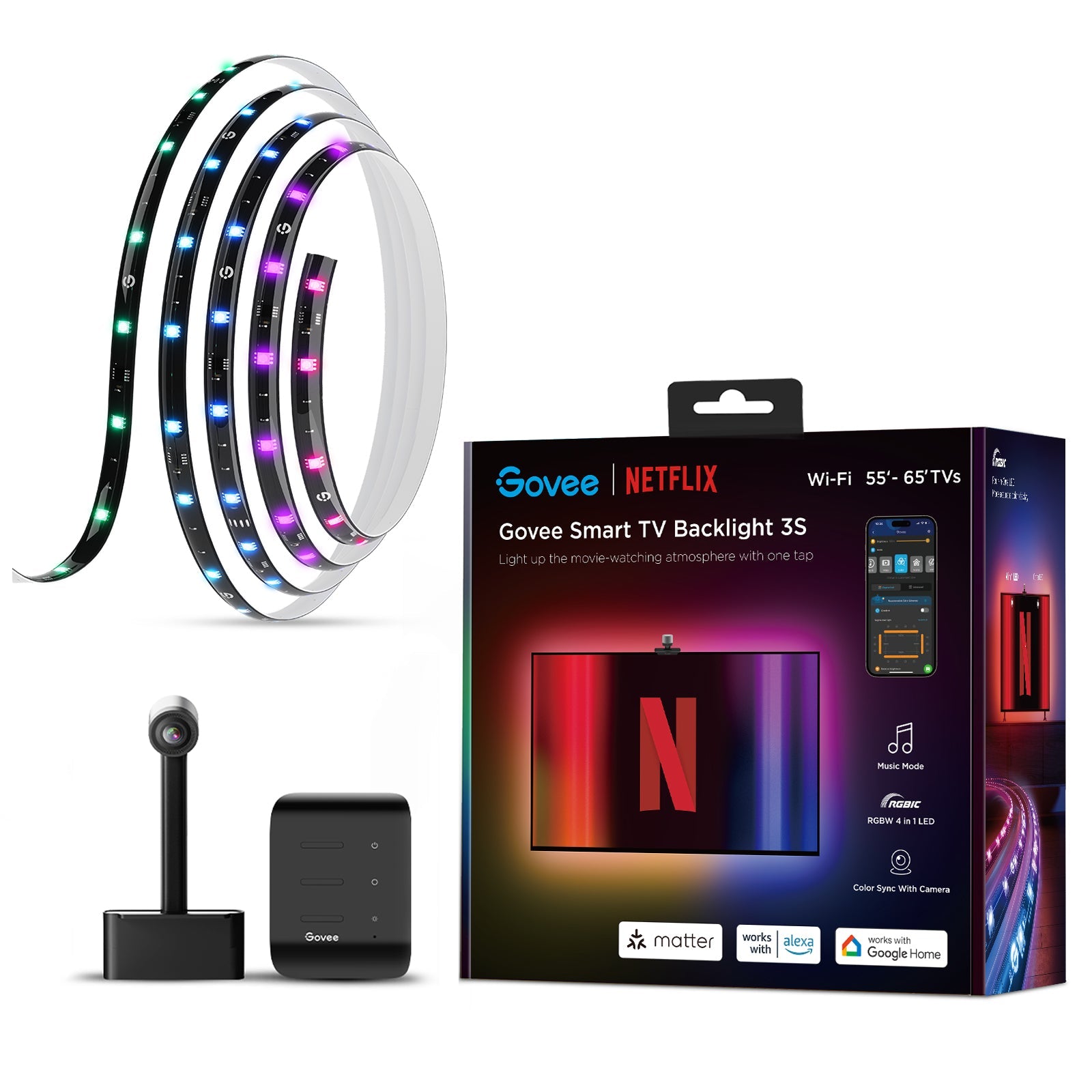 GOVEE TV BACKLIT 3S 55-65INCH NETFLIX