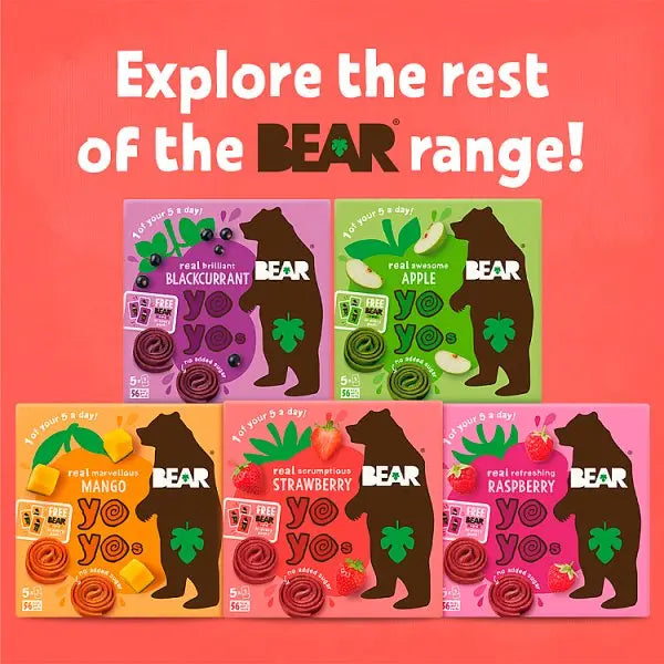 Bear Yoyos Real Fruit Scrumptious Strawberry 5 x 20g (Case of 6)