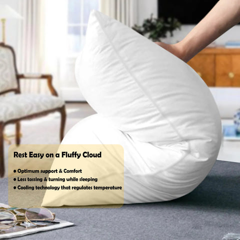 OLIVIA ROCCO 2 Pack Egyptian Cotton Blend Pillows Hotel Quality Soft Medium Support for Restful Sleep Hypoallergenic Durable Bounce Back