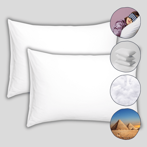 OLIVIA ROCCO 2 Pack Egyptian Cotton Blend Pillows Hotel Quality Soft Medium Support for Restful Sleep Hypoallergenic Durable Bounce Back