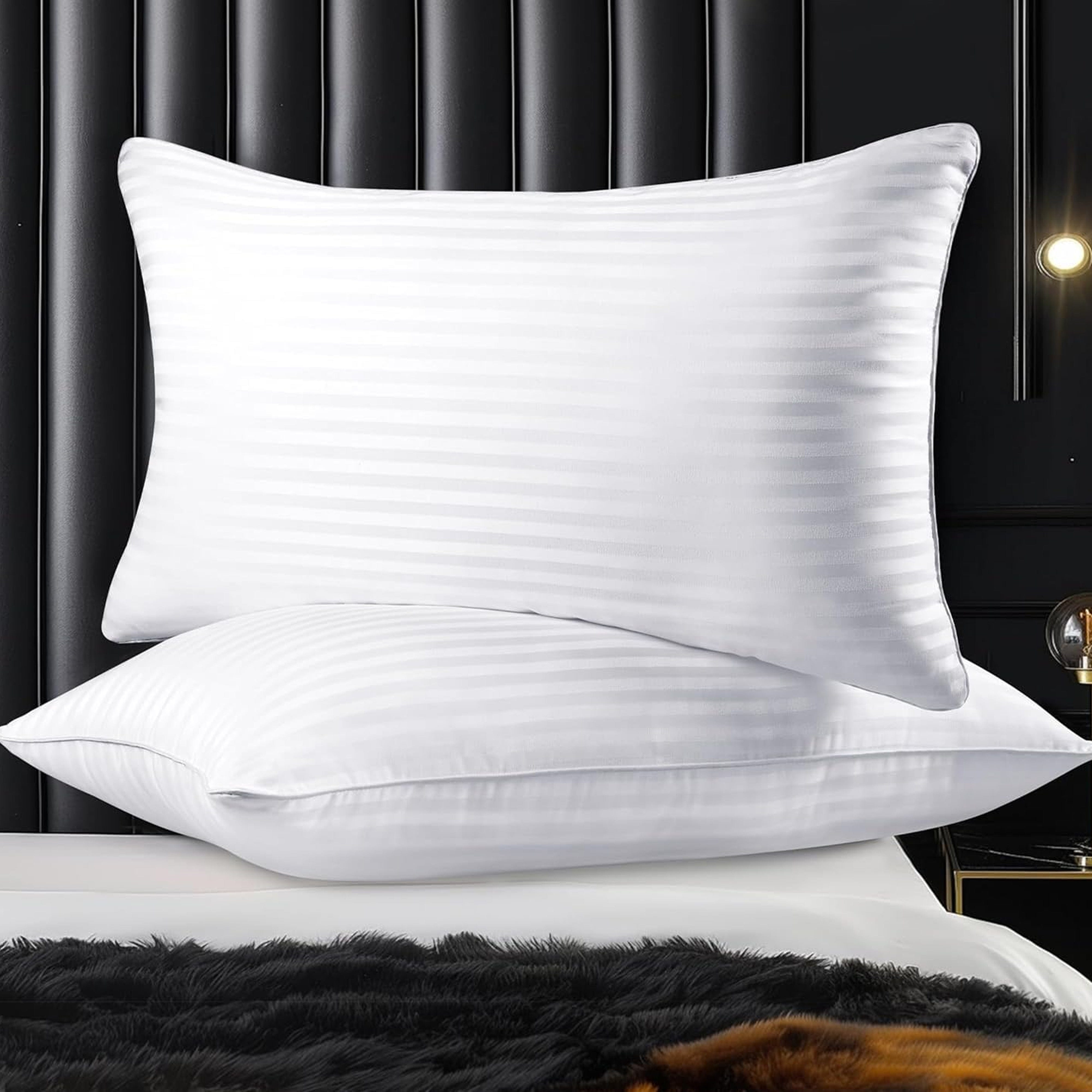 OLIVIA ROCCO 2 Pack Luxury Hotel Pillows Hypoallergenic Hollowfibre Soft Medium Support Breathable For Comfortable Sleep Standard Size