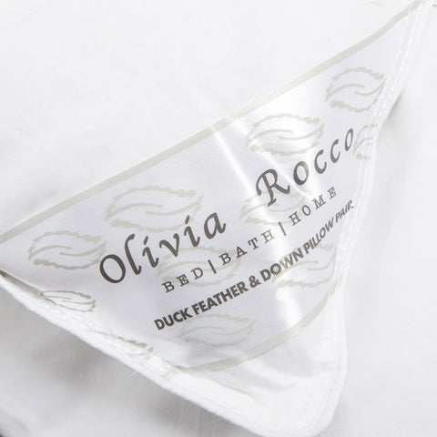 OLIVIA ROCCO 2 Pack Hypoallergenic Duck Feather And Down Pillows Hotel Quality Comfort And Superior Support Premium Filling For All Sleep Positions