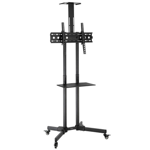 TSY 1600 32-70" TV Mobile Cart Weight Bearing 60kg Maximum VESA 400*600 Up and Down Adjustable 15° with Pulley Tray Camera Bracket