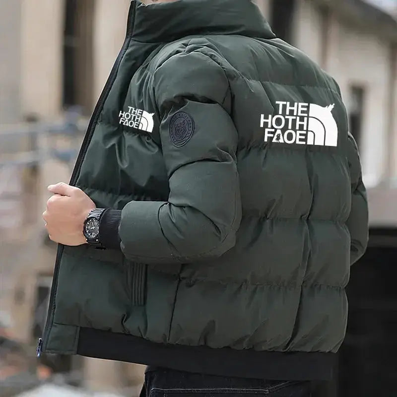 Men's Tiger Logo Padded Cotton Jacket - Short Thick Casual Parka, Winter Trend (S-5XL)