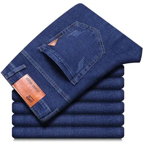 Men's Fashion Business Jeans – Classic Stretch Slim Denim (Black/Blue)