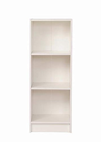 Timber Art Design UK 3 Tier Bookcase Medium Narrow Tall Shelf Rack Contemporary Organizer Display Shelving Unit for Modern Living Room, Office Space