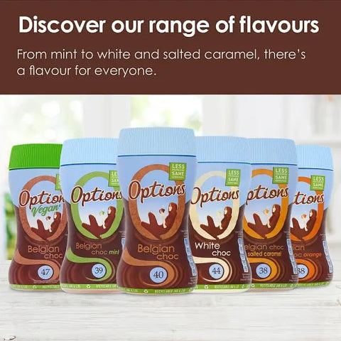 Options Instant Belgian Hot Chocolate Drink 220g (Case of 6)