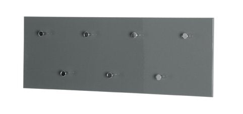 HAKU Möbel wall coat rack, MDF, grey-chrome, W 80 x D 6 x H 30 cm